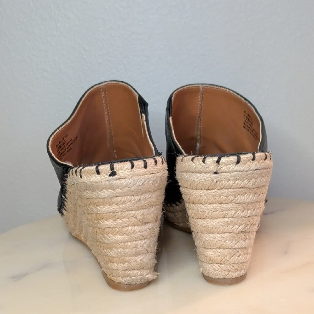 Leather Mules - Espadrille Wedge Slide - BCBGeneration 